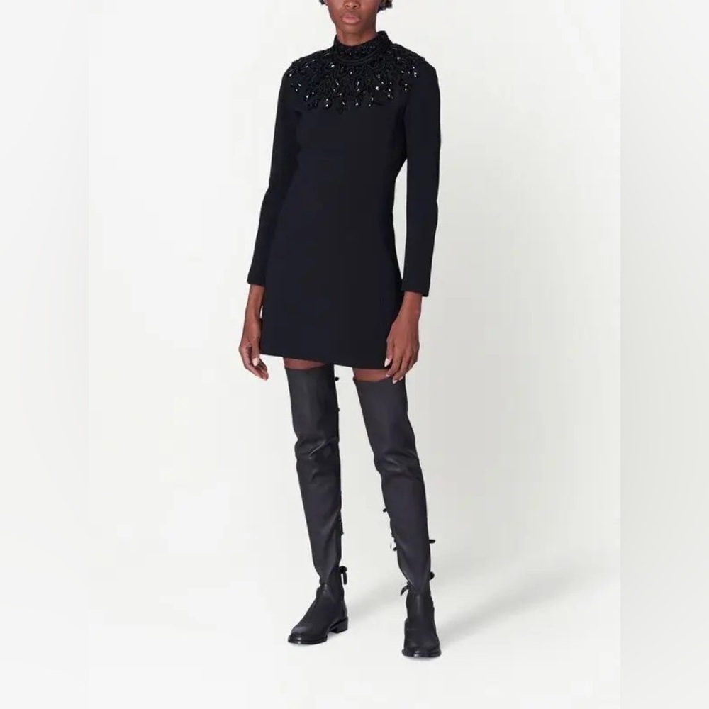 Carolina Herrera Beaded High-Neck Women's Dress